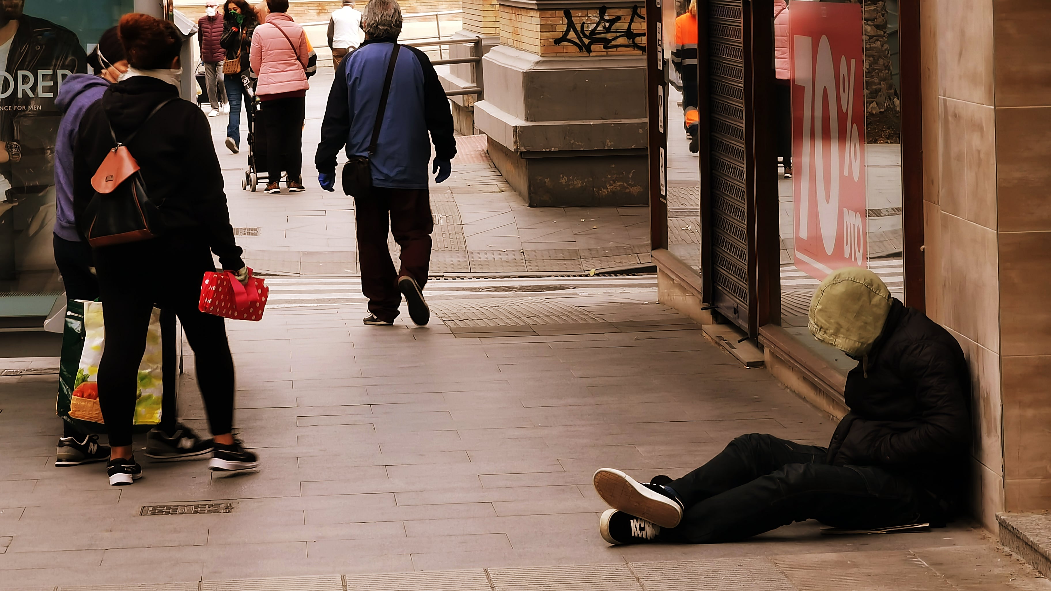 Persona sin hogar, en Alicante