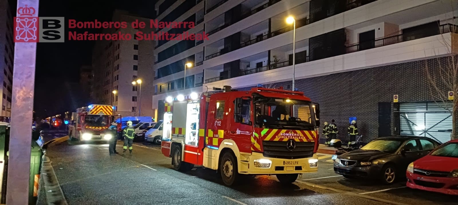 Intervención en la madrugada del domingo en Sarriguren para extinguir el incendio de una vivienda