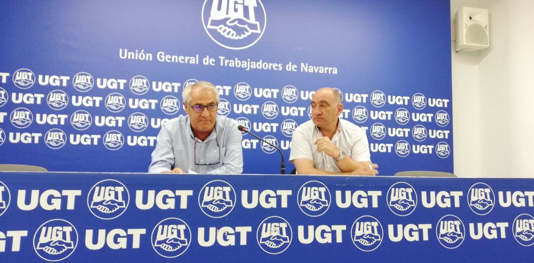 El secretario general de UGT, Jesús Santos, y el secretario de Organización del sindicato, Augusto Paredes