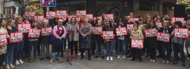 Manifestación el 8 de mayo de 2019 en el centro peatonal de Cuenca dentro de la campaña &#039;Se vende porque no se vende&#039;.