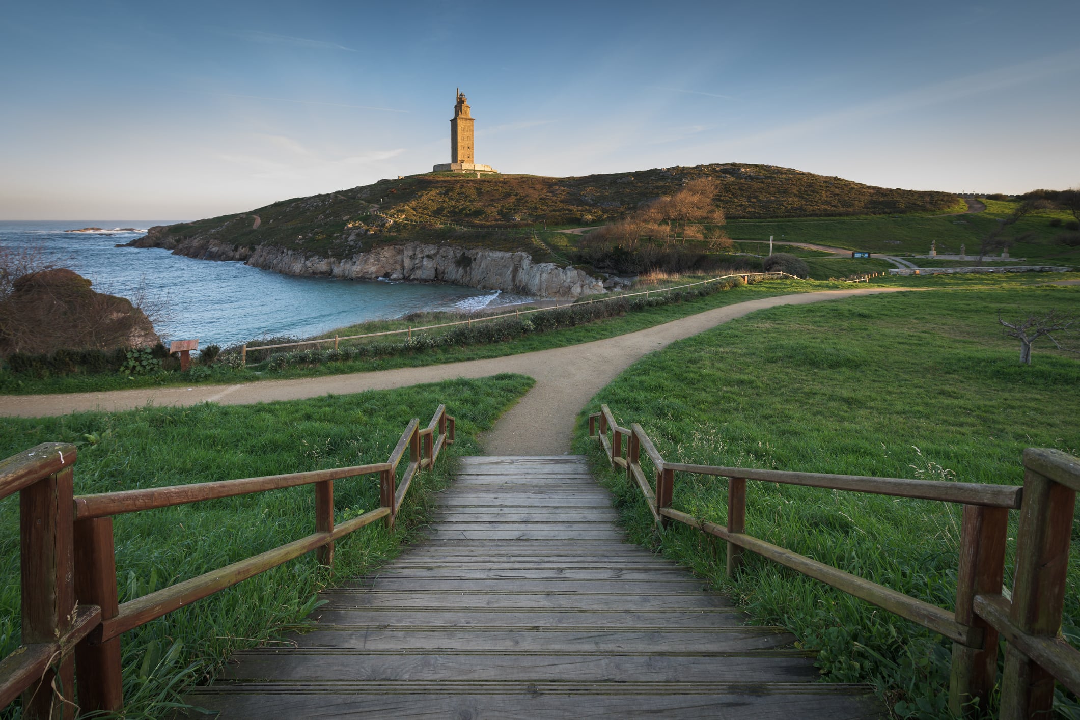 View of the surroundings of Tower of Hercules, wich is a National monument of Spain located in A Coruña. It&#039;s visited by thousands of tourists every month. It&#039;s the oldest lighthouse of Spain in use.