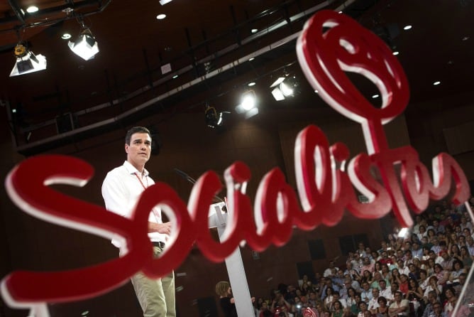 Pedro Sánchez en el congreso del PSOE.