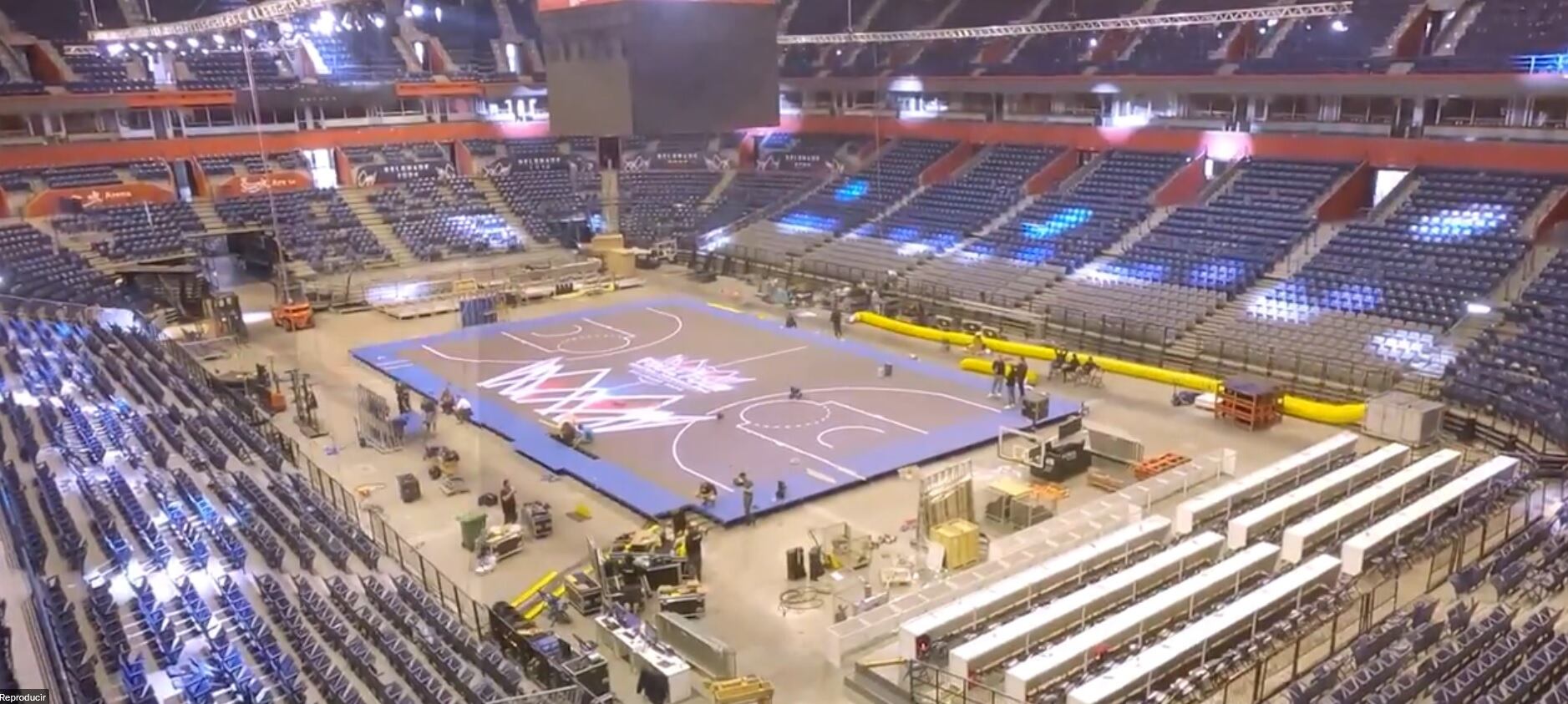 Así está quedando la pista central del Belgrado Arena