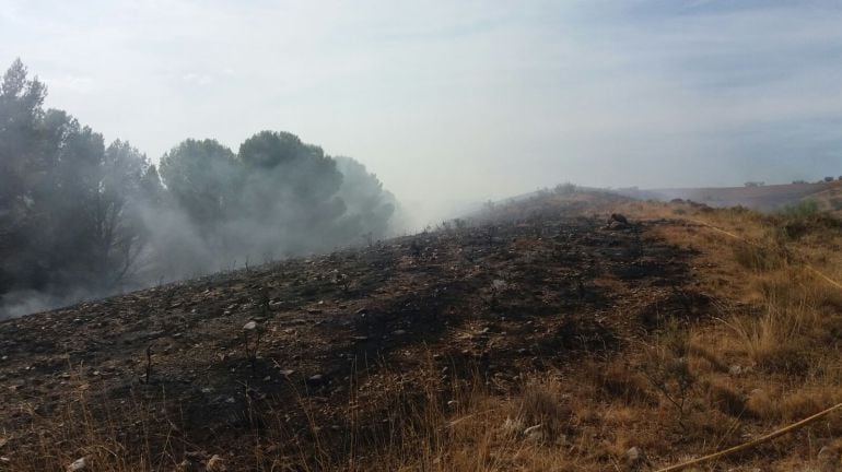 Incendio entre las localidades de Azuara y Herrera de los Navarros
