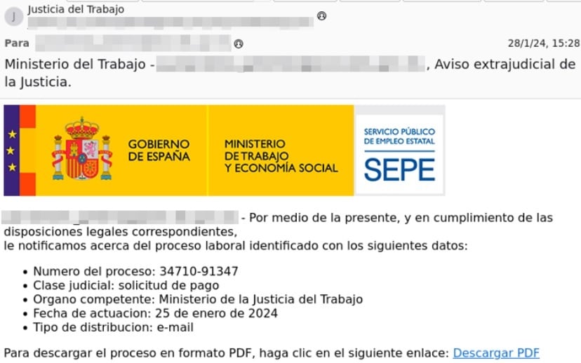 La Guardia Civil alerta de un nuevo fraude que suplanta al SEPE