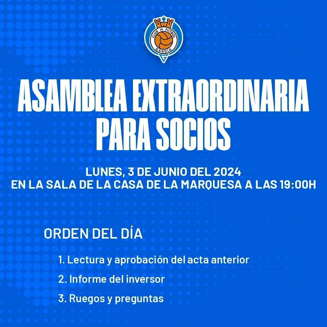 Convocatoria de Asamblea del CF Gandia