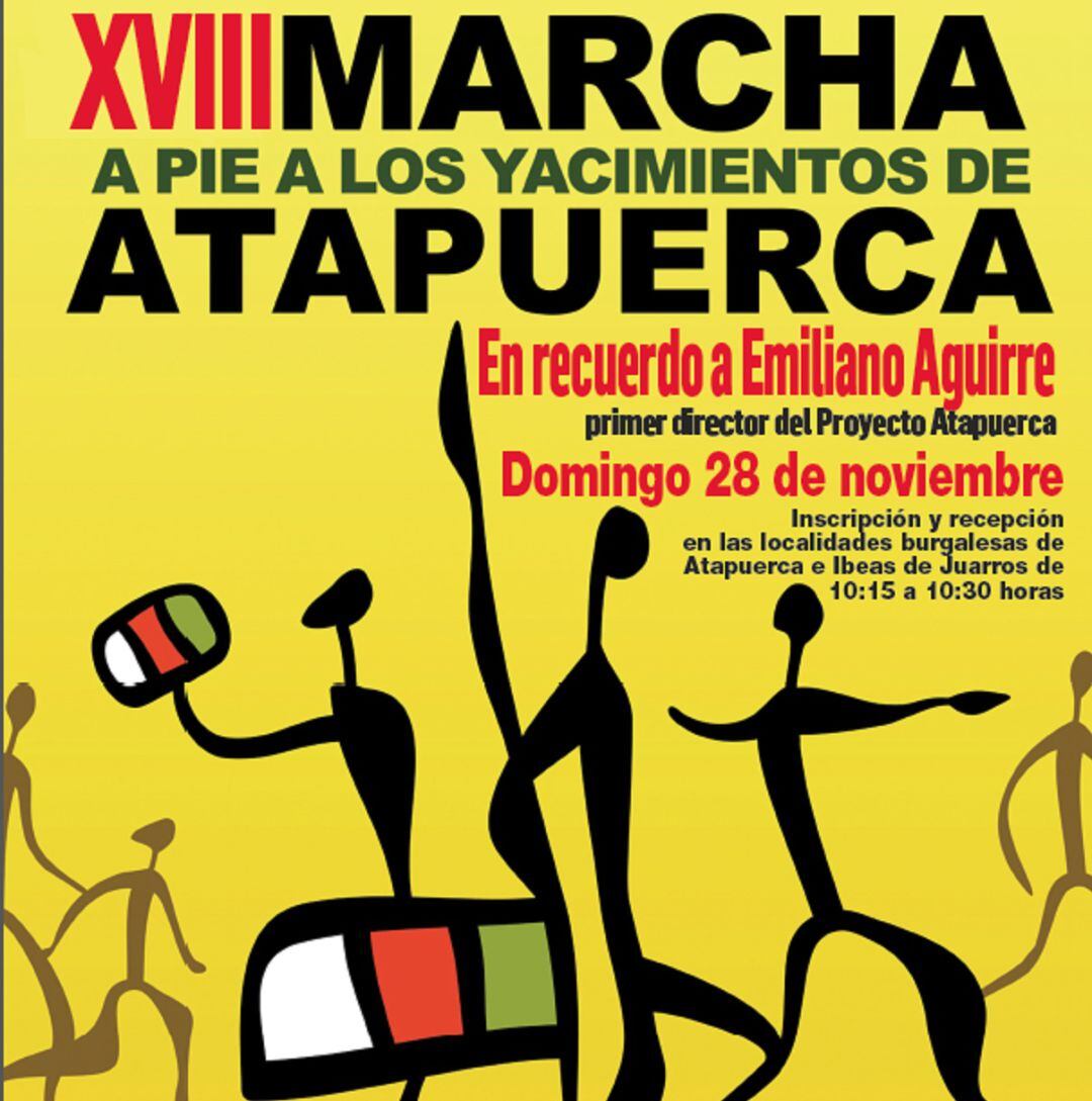 Cartel anunciador de la XVIII Marcha a Pie a los Yacimientos de Atapuerca