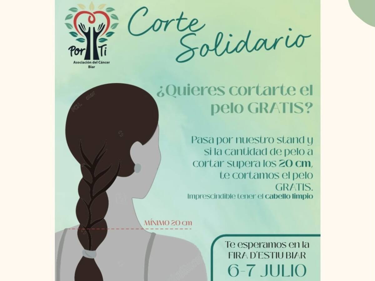 Establecimientos de peluquería de Biar cortarán el pelo gratis durante la Fira D´estiu colaborando con la Asociación POR TI de lucha contra el cáncer