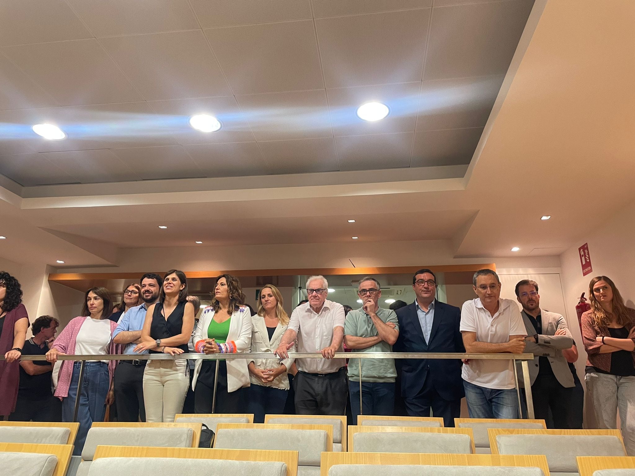 Dirigents d&#039;ERC segueixen la compareixença de Sergi Sabrià que ha anunciat la seva dimissió com a viceconseller de comunicació del Govern