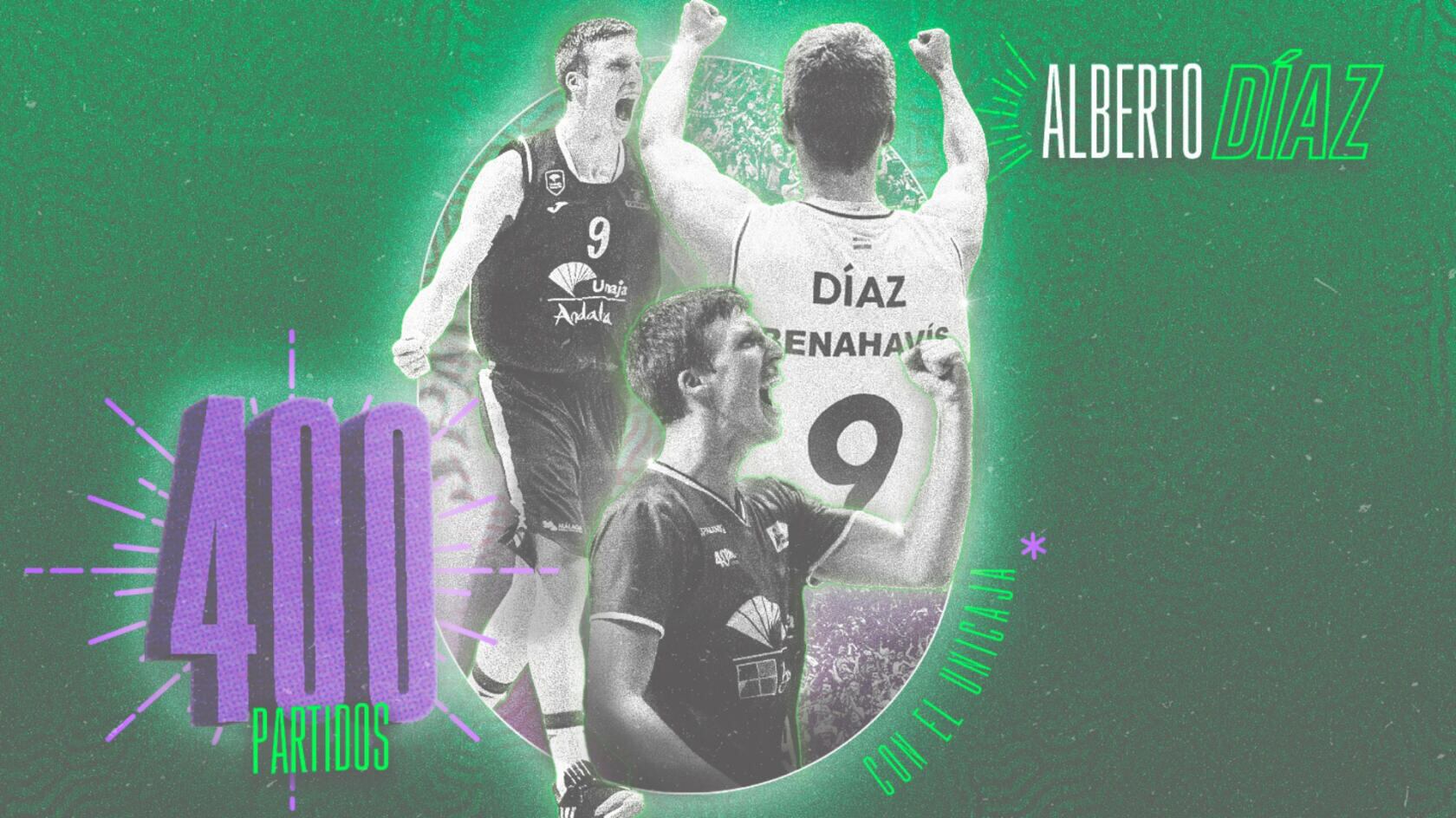 El Unicaja celebró los 400 partidos de Alberto Díaz