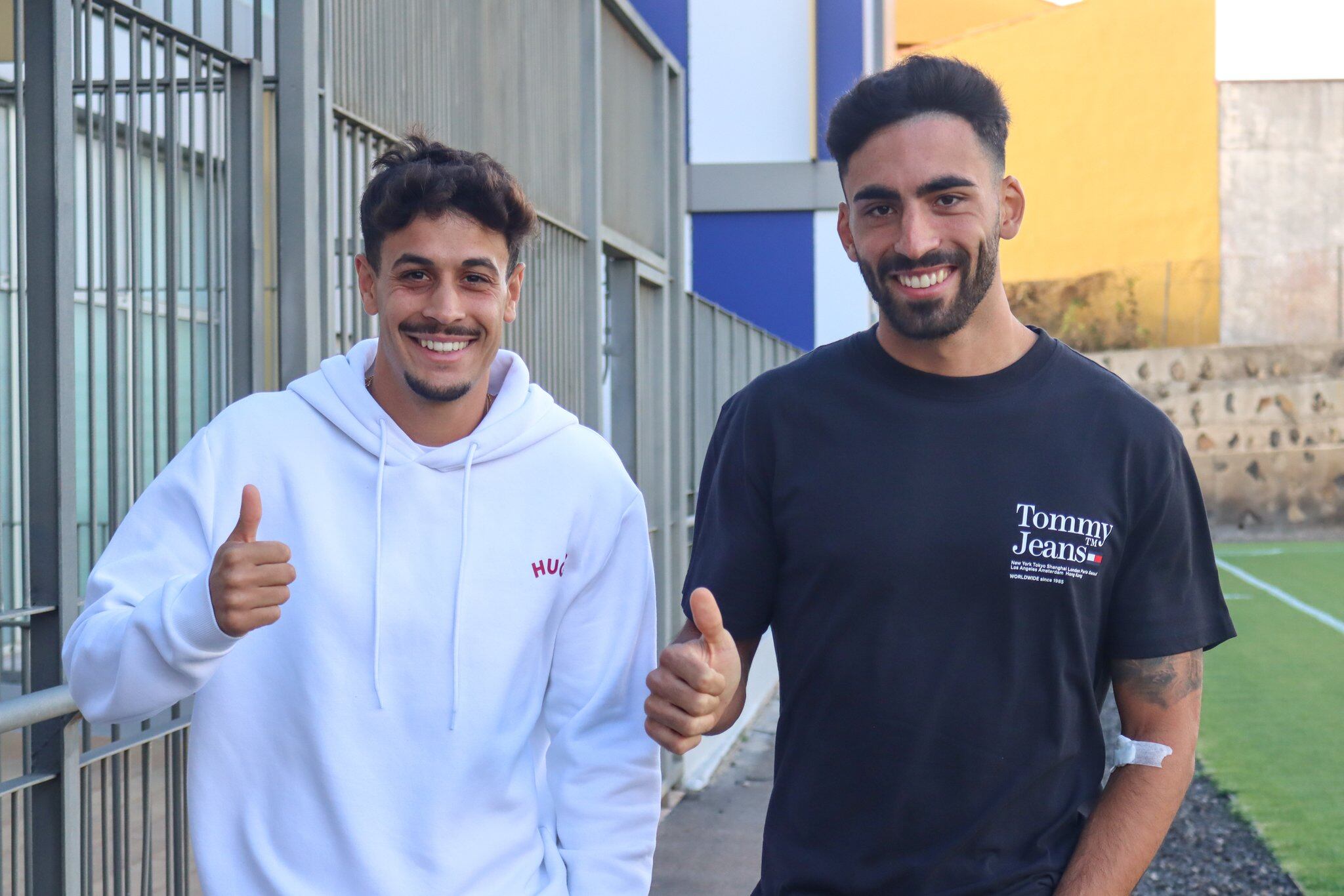 David Rodríguez (i), y Juande Rivas, en la Ciudad Deportiva este martes.