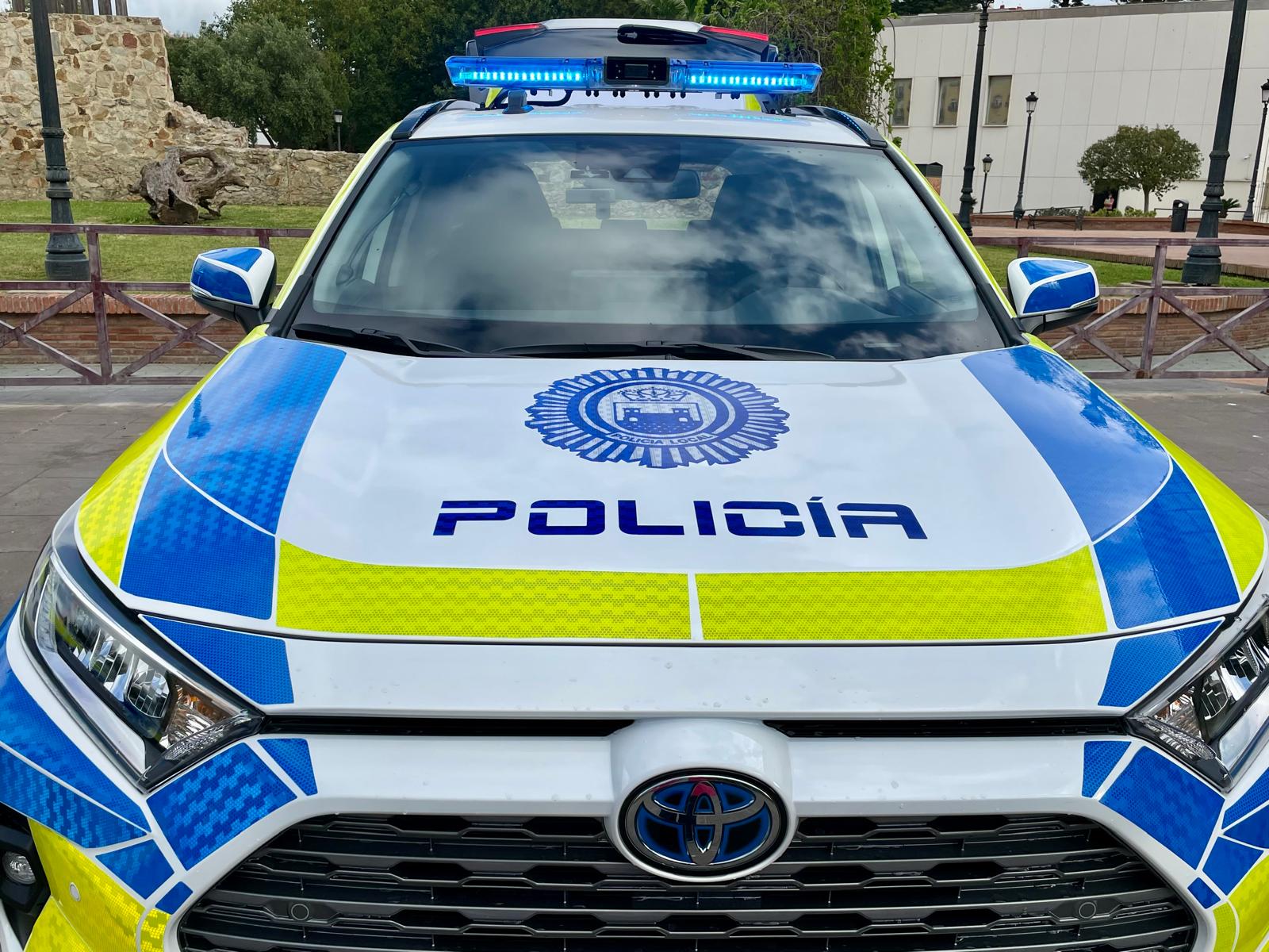 Un vehículo de policía en La Línea