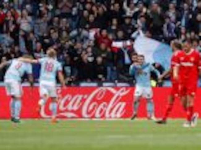 El Celta de Vigo celebra un gol frente al Sevilla.
