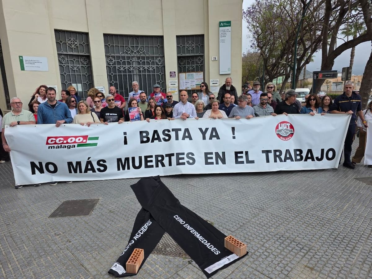 CCOO y UGT alerta en Málaga del aumento de fallecimientos por accidentes en el trabajo