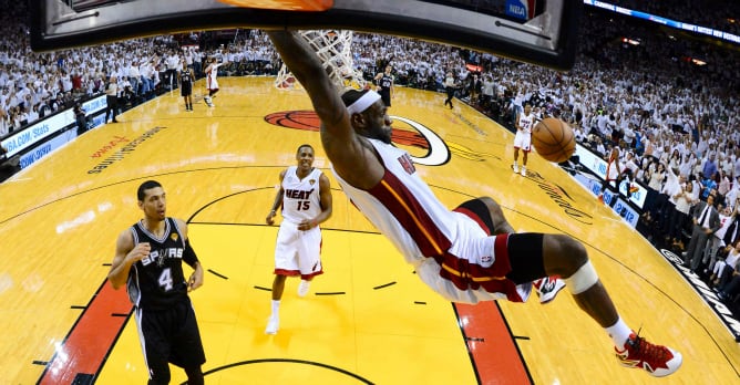 El alero de los Heat, en el segundo partido de las finales de la NBA ante los Spurs.