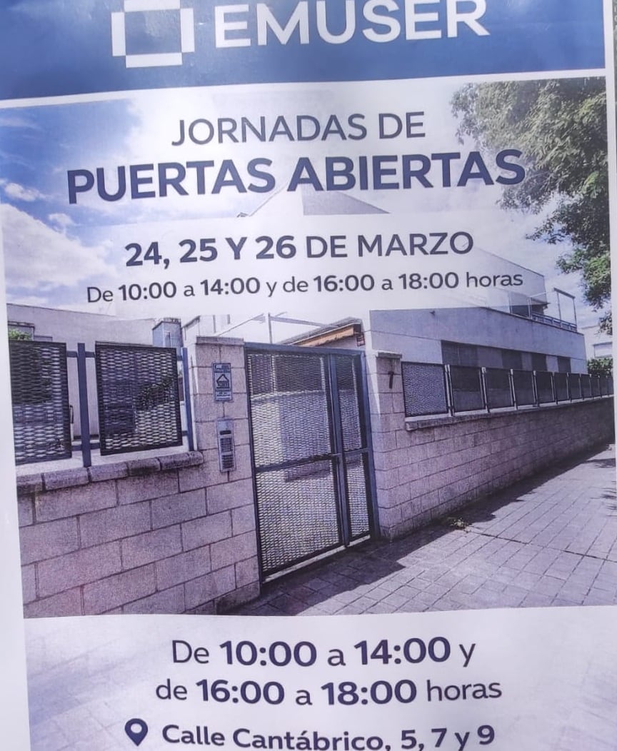 Cartel de las Jornadas de Puertas Abiertas para visitar las viviendas