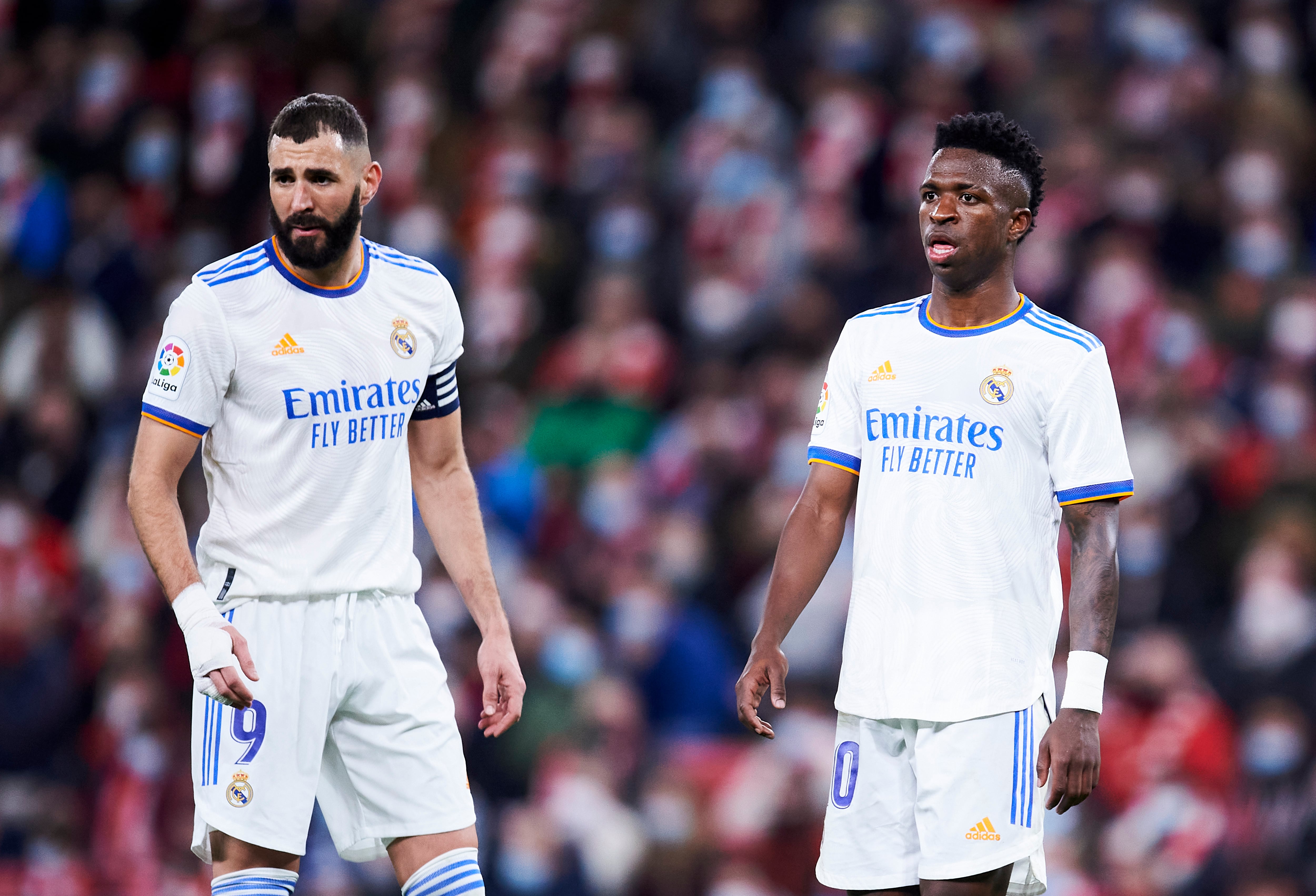 Benzema y Vinicius, en San Mamés