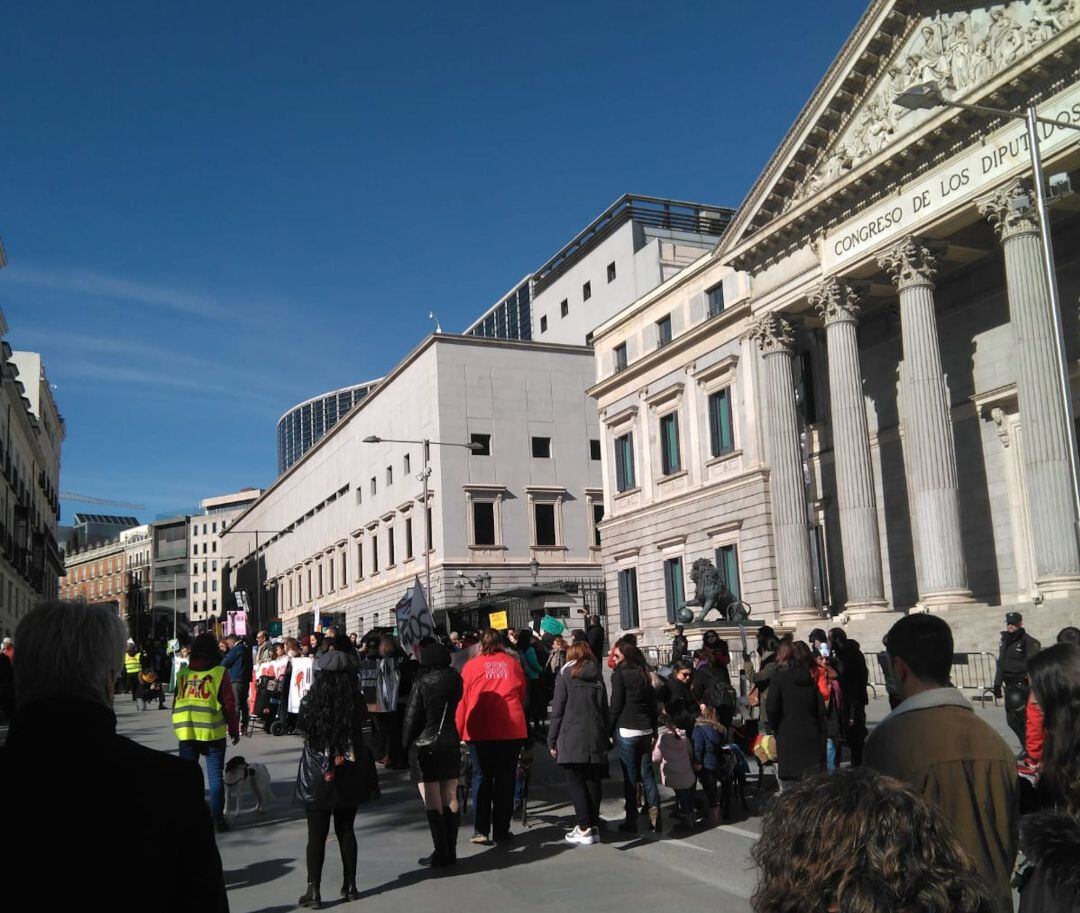 Concentración a las puertas del Congreso de los Diputados