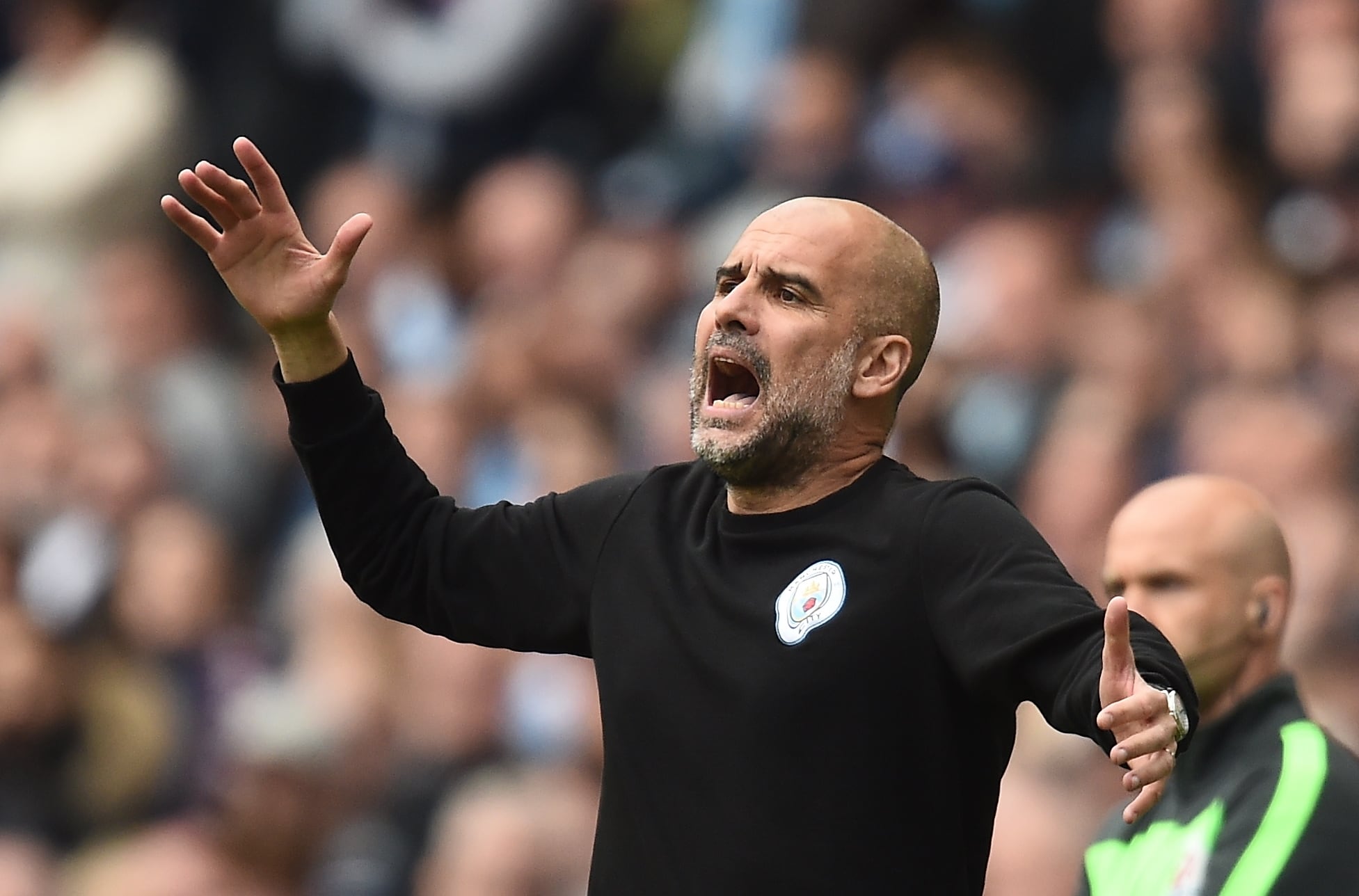 Pep Guardiola, durante un momento del partido contra el Newcastle