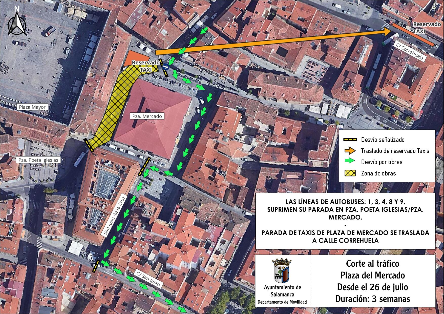 Plano de las obras en la Plaza del Mercado de Salamanca