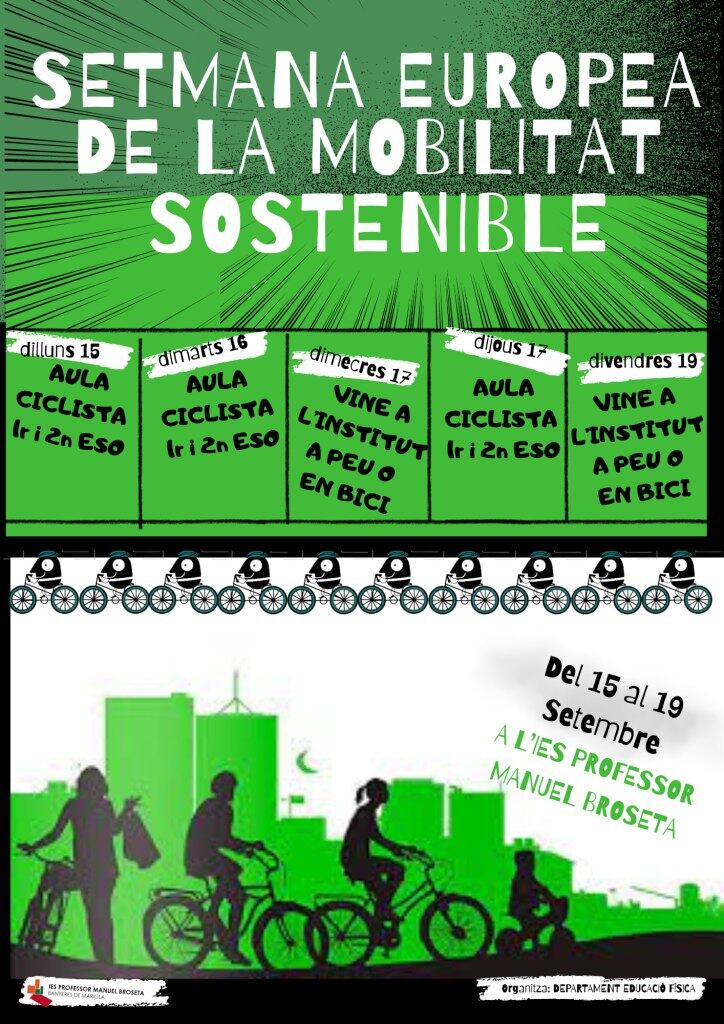 Cartel con los actos organizados