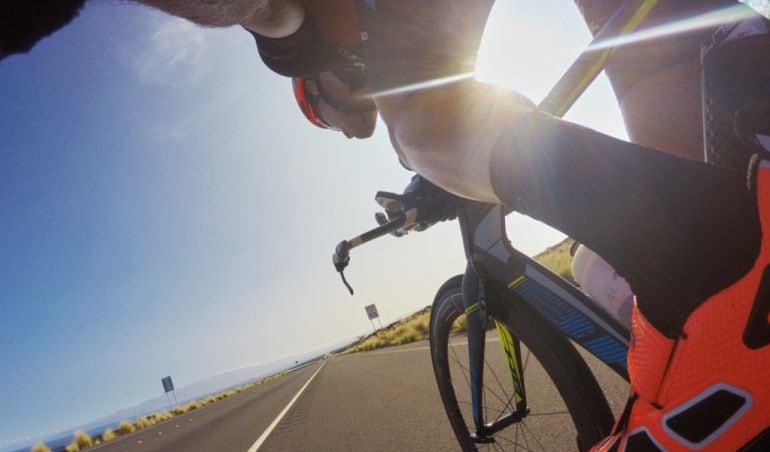 El triatleta vitoriano, durante un entrenamiento previo al Ironman de Kona.