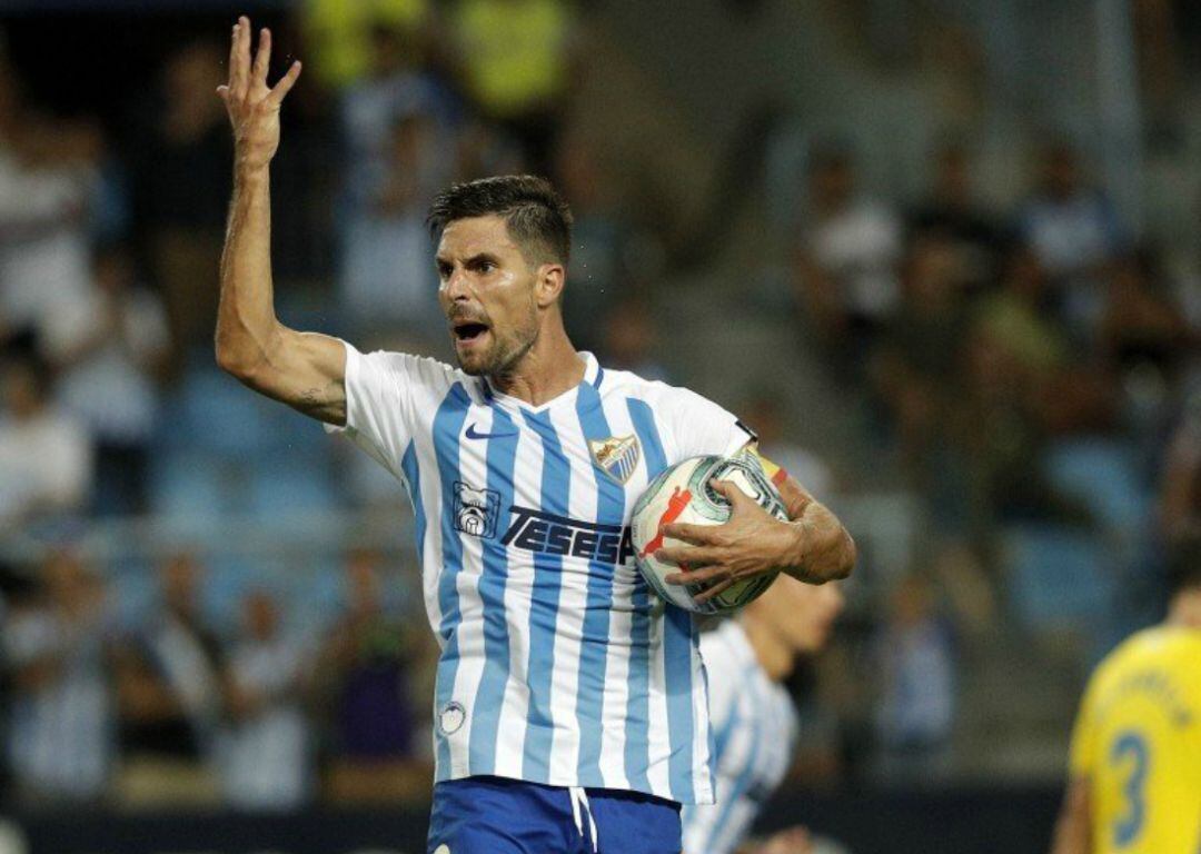 Adrián celebra el gol del empate con rabia