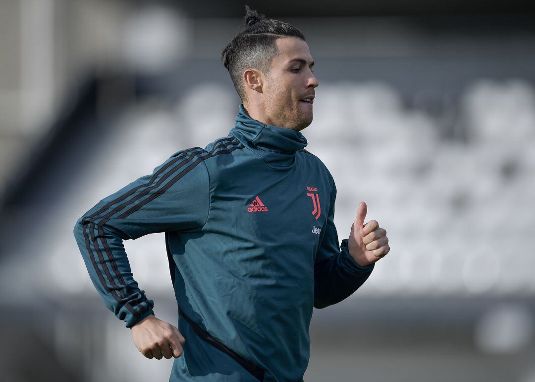 Cristiano Ronaldo durante un entrenamiento 