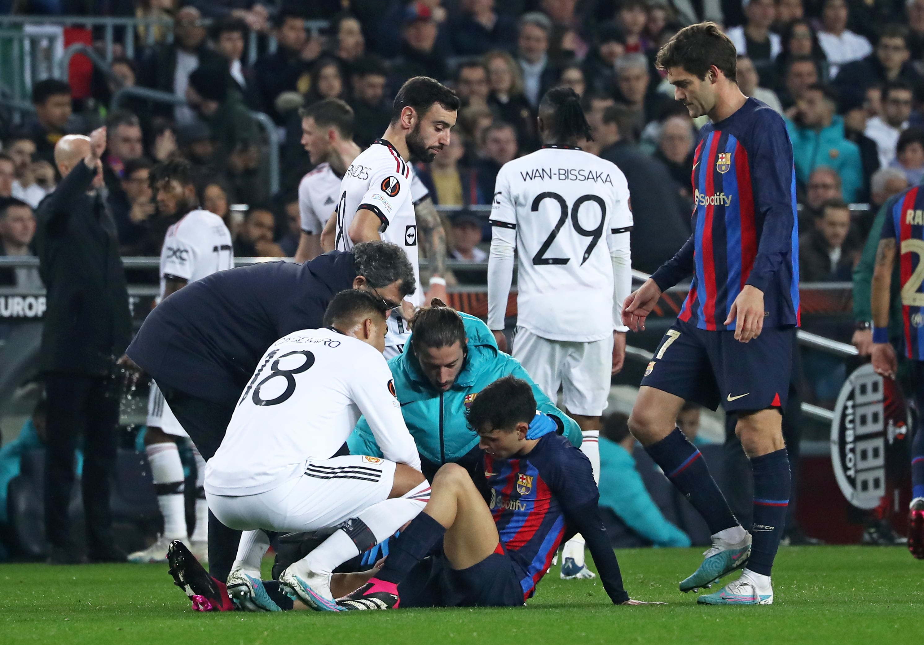 Pedri se lesionó el pasado 16 de febrero en la ida de los octavos de final de la Europa League contra el Manchester United.