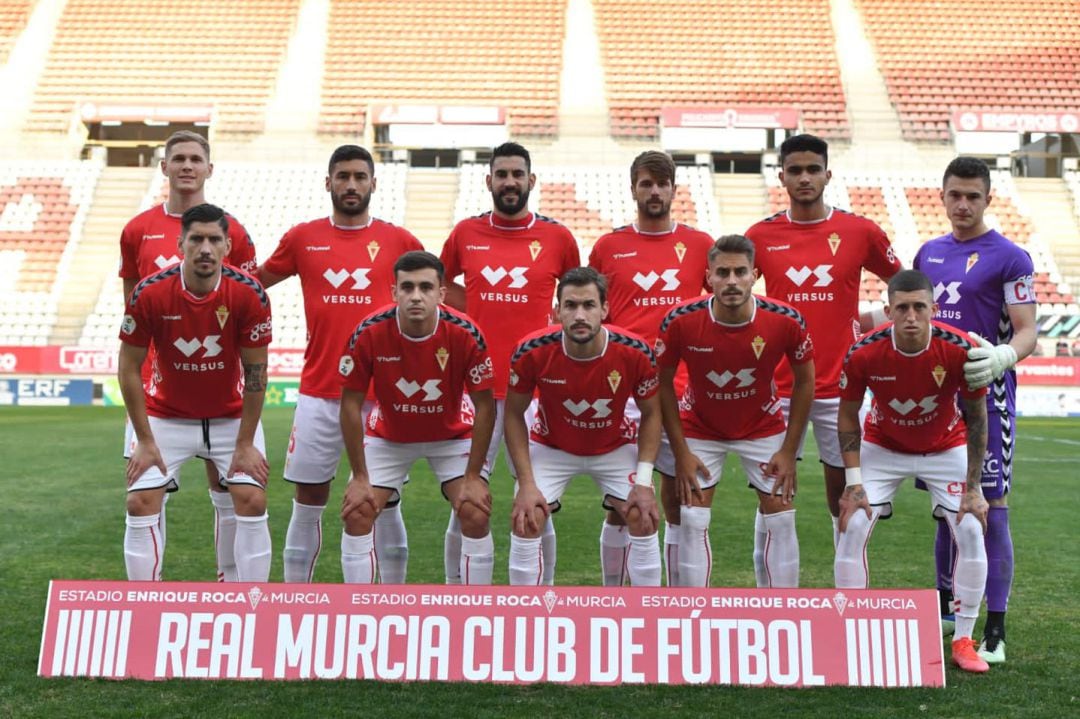 Alineación del Real Murcia en el derbi contra el UCAM Murcia CF