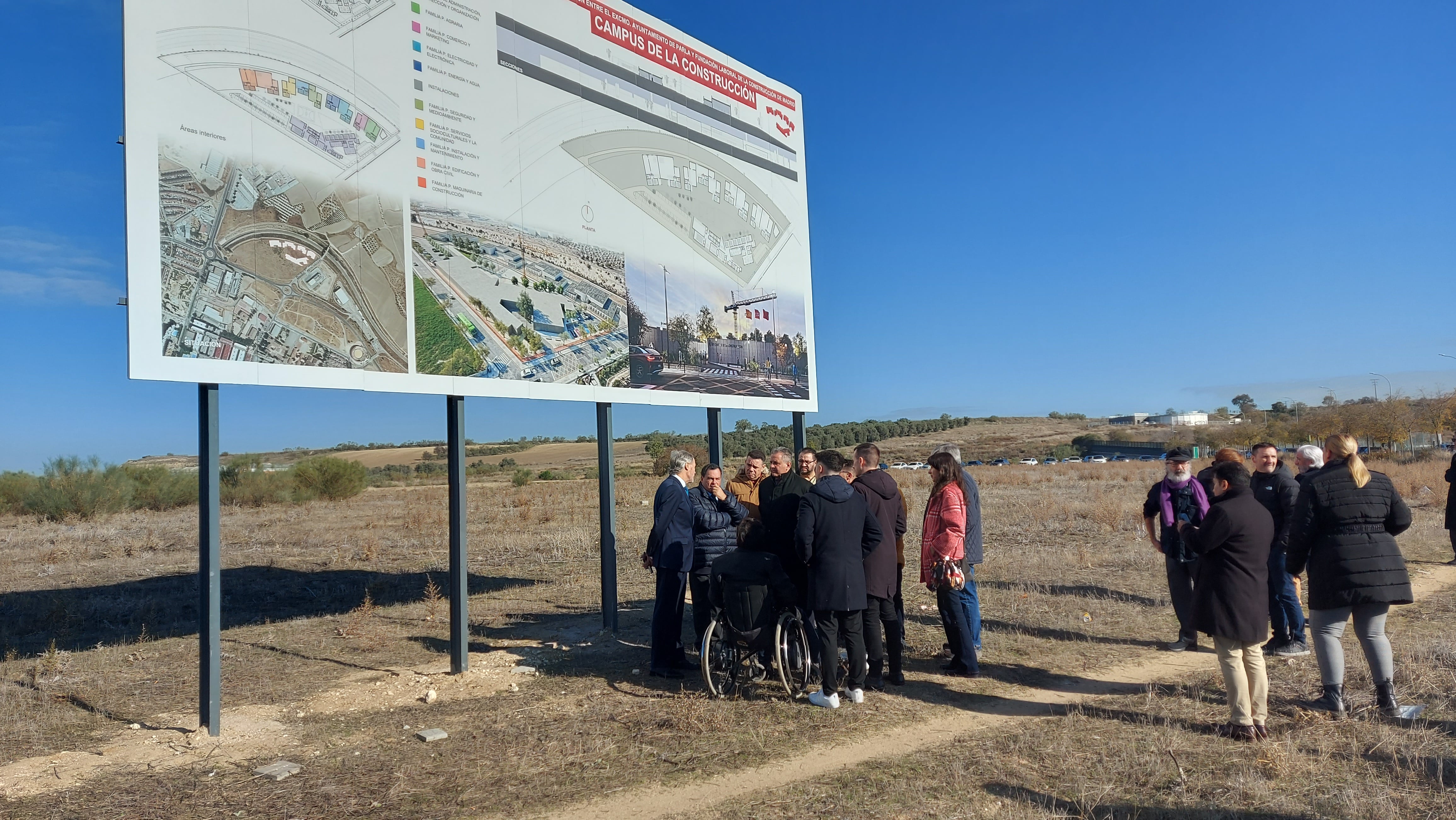 Los terrenos donde se levantará el campus de la Fundación Laboral de la Construcción en Parla