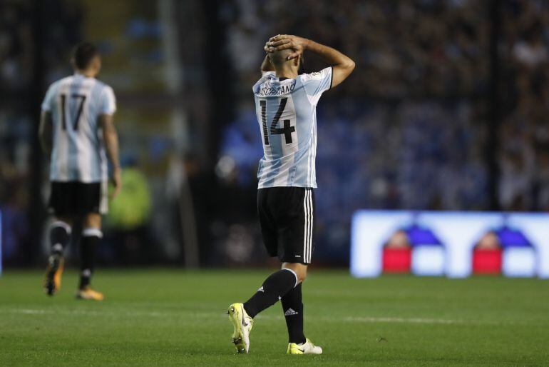 Mascherano en un momento del partido contra Perú, el pasado 5 de octubre