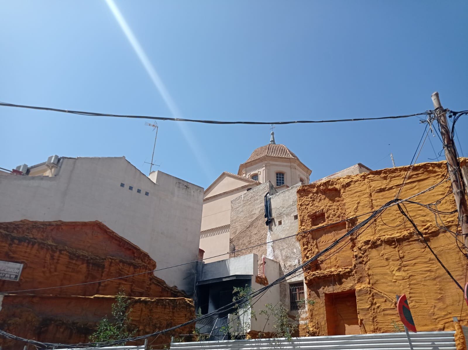 Cableado en el casco histórico de Lorca