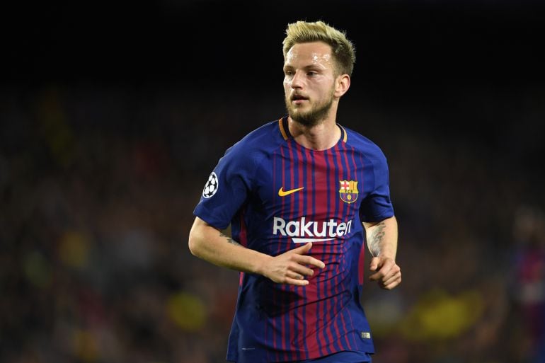 Iván Rakitic durante un encuentro con el FC Barcelona.