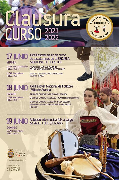 Cartel del festival de fin de curso de la Escuela de Folklore