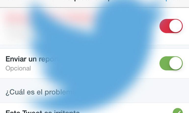 Opciones de denuncia y bloqueo en Twitter