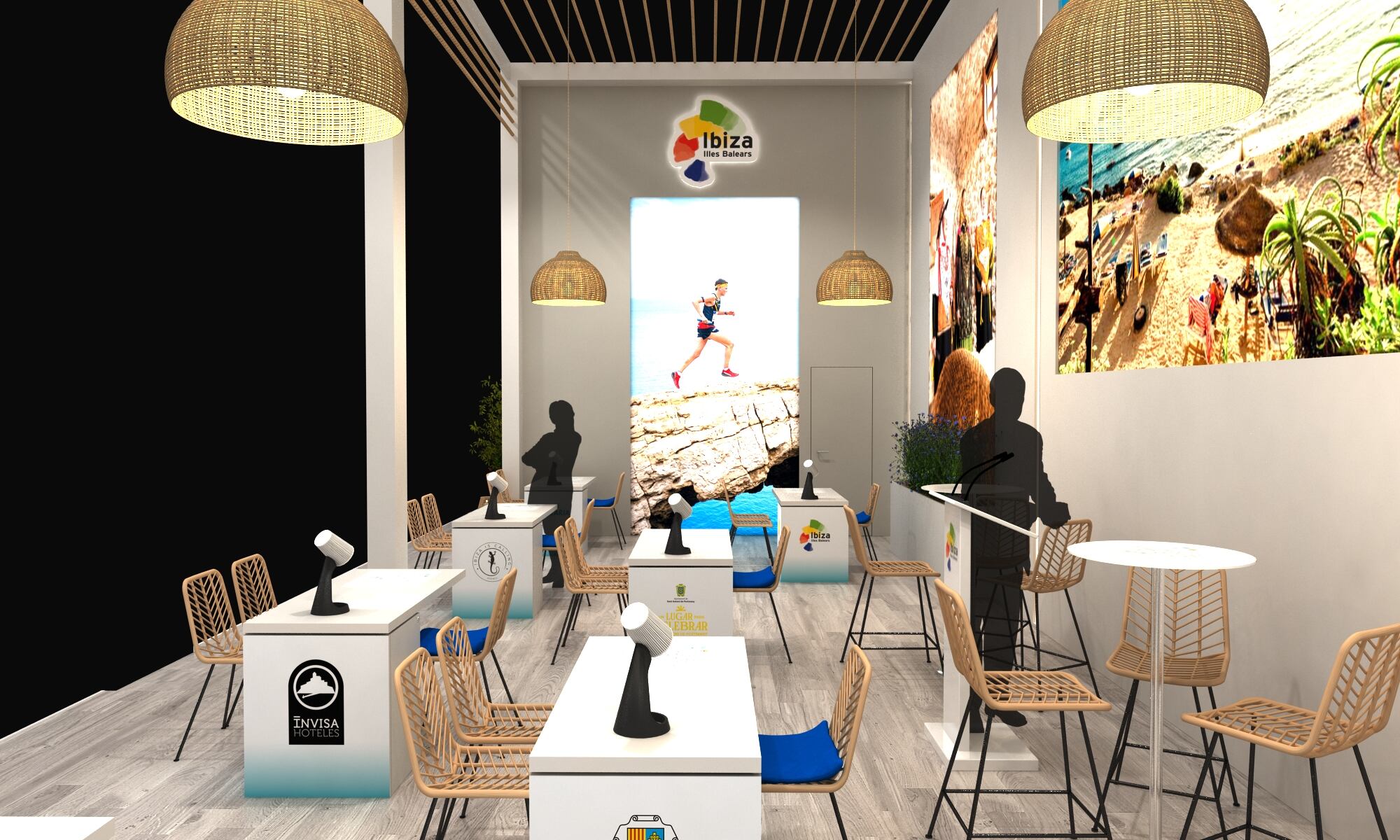 Recreación stand Ibiza para la ITB 2026