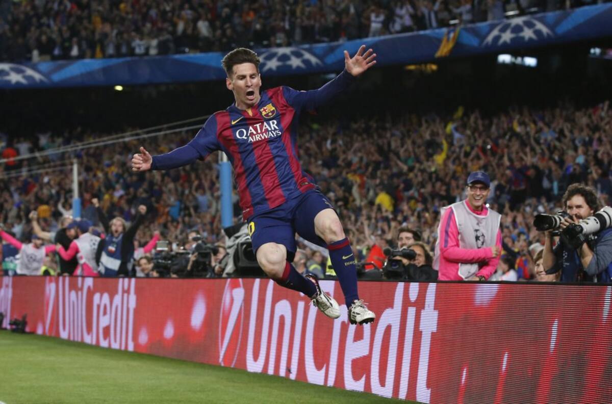 Así celebró el argentino el segundo gol al Bayern.