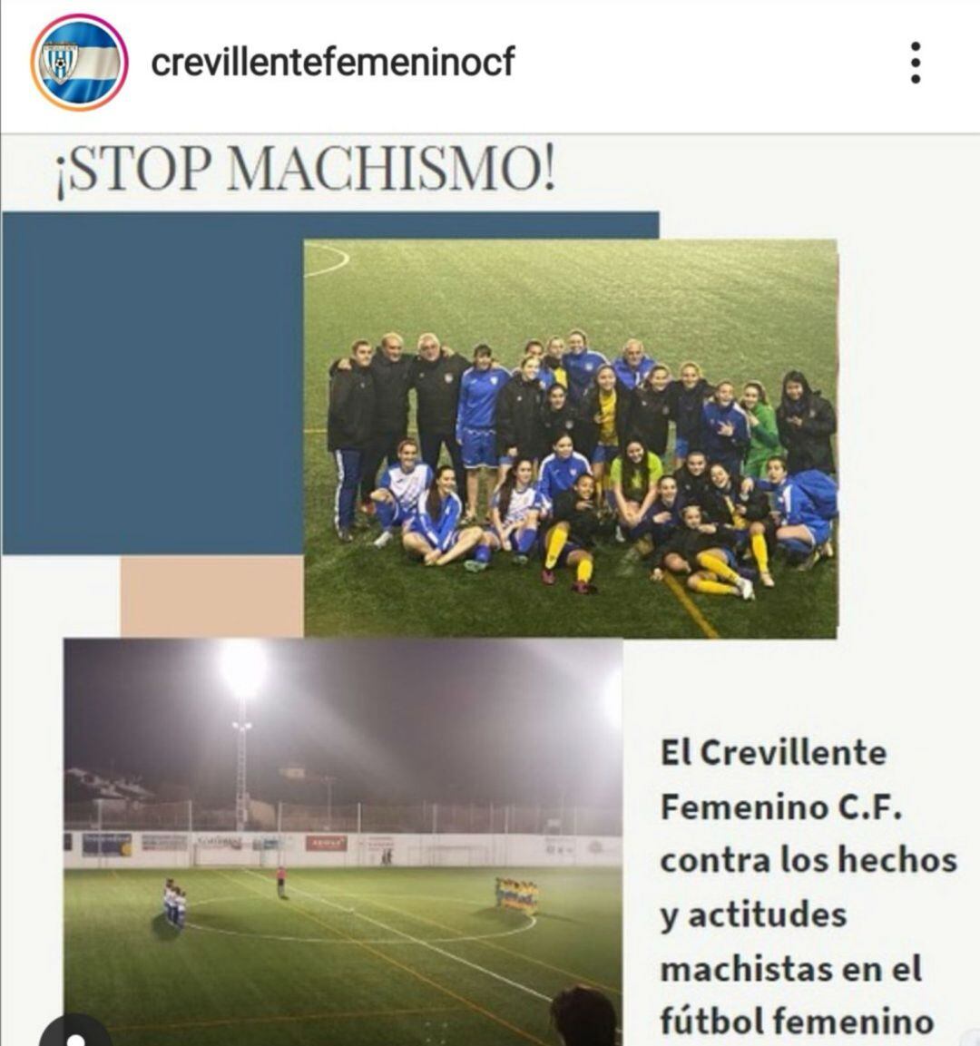 Denuncia del Crevillente en sus redes sociales