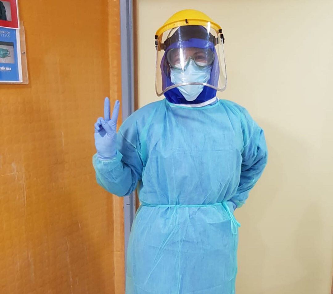 Belén Cabrera. Enfermera de la tercera planta del Hospital Reina Sofía de Córdoba, donde permancen ingresados los enfermos de Covid-19