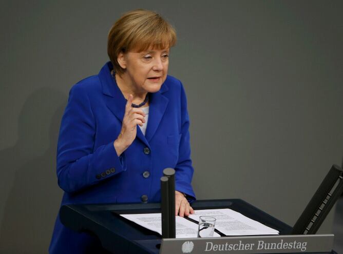 Angela Merkel, en el Bundestag.