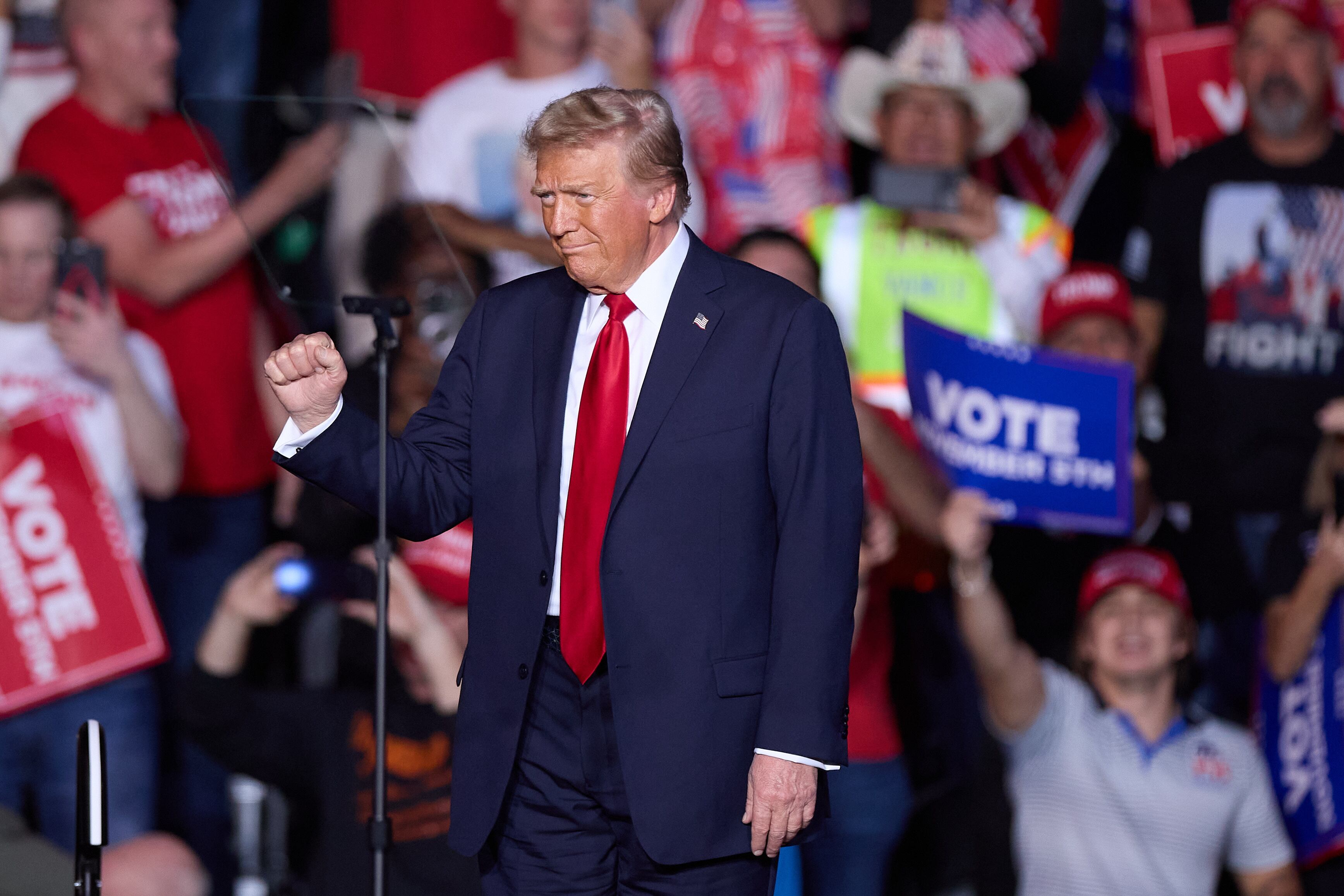 Donald J. Trump durante un acto de campaña del partido republicano