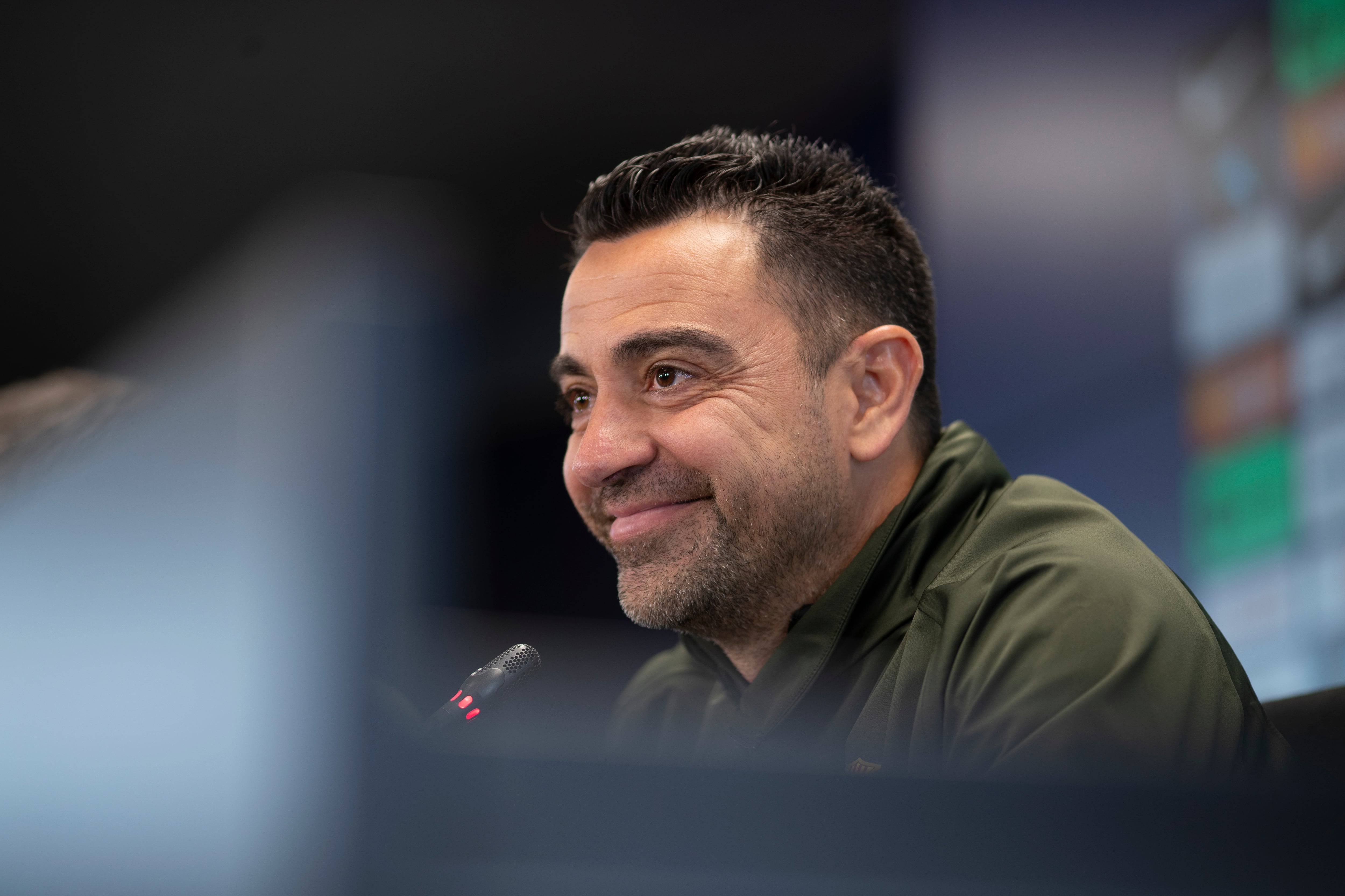 Xavi Hernández en rueda de prensa.