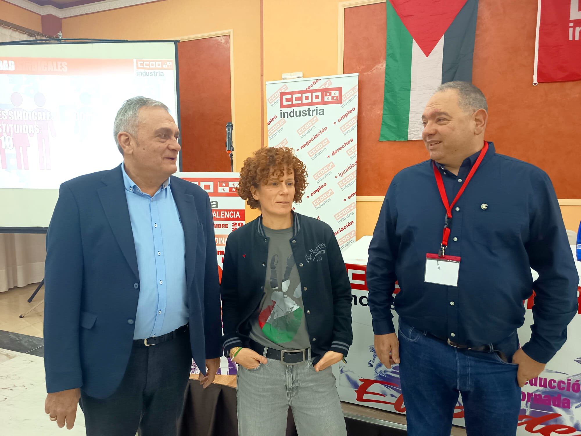 Roberto Bécares, Elena villamediana y Migel Ángel Brezmes de CCOO