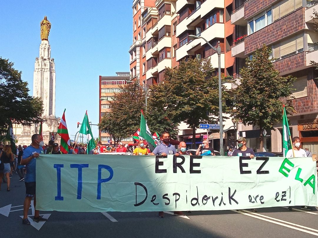 Manifestación de trabajadores de ITP por Bilbao