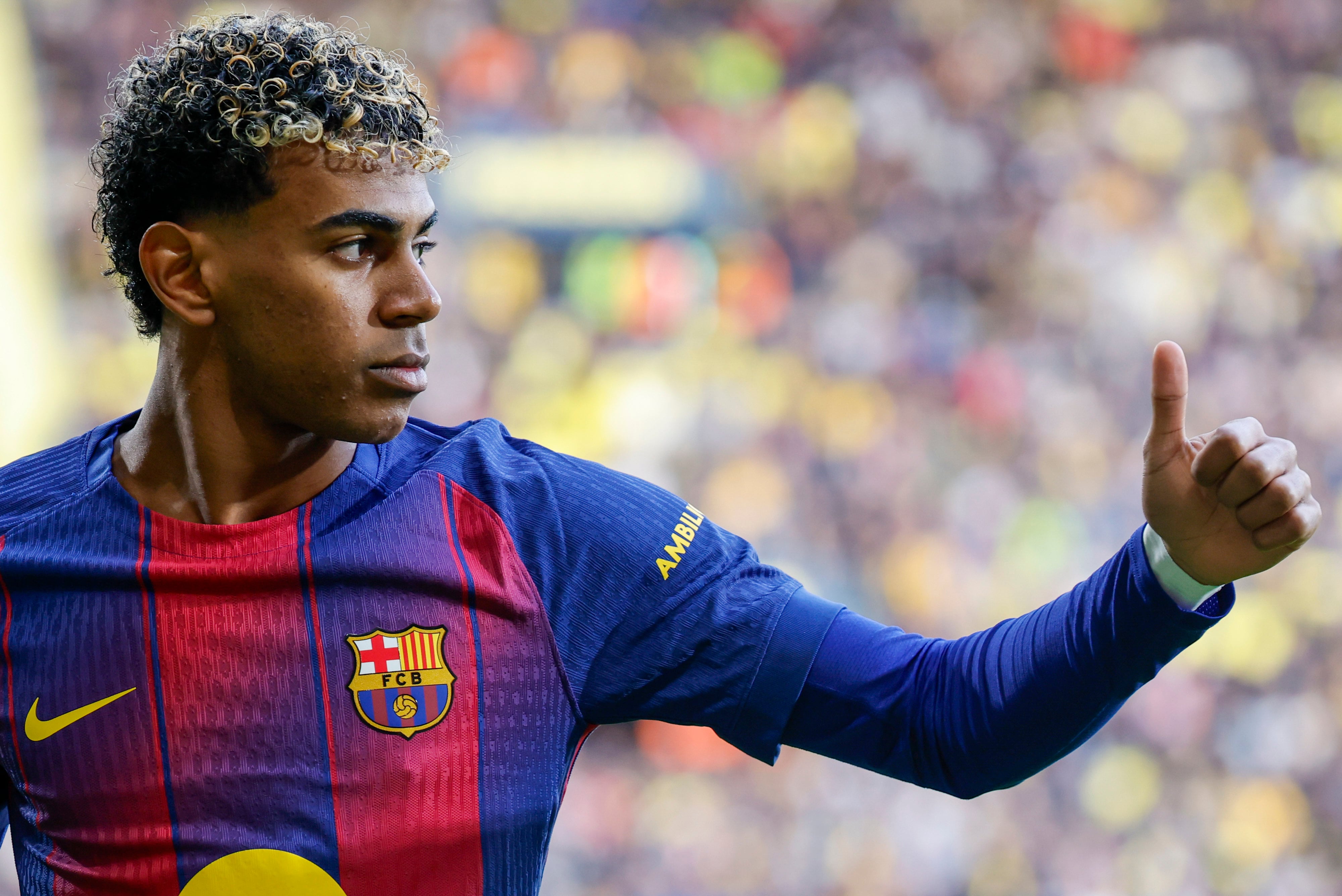 El delantero del Barça Lamine Yamal este domingo, durante el partido contra el Villarreal