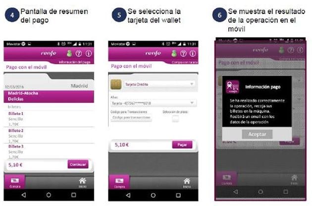 El momento del pago mediante la app