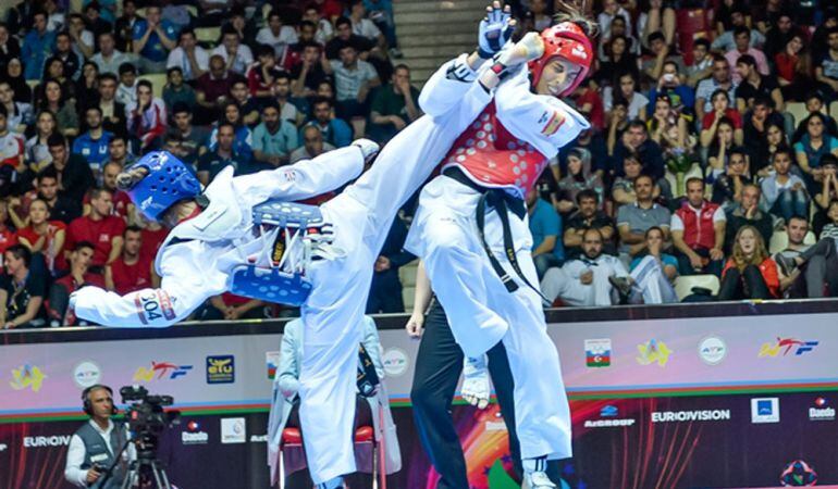 Eva Calvo es la vigente campeona continental tras vencer a Jones en Baku en 2014