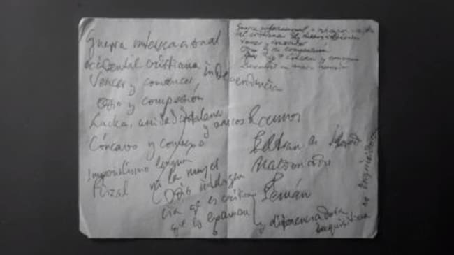 Notas de Unamuno antes de su discurso el 12 de octubre