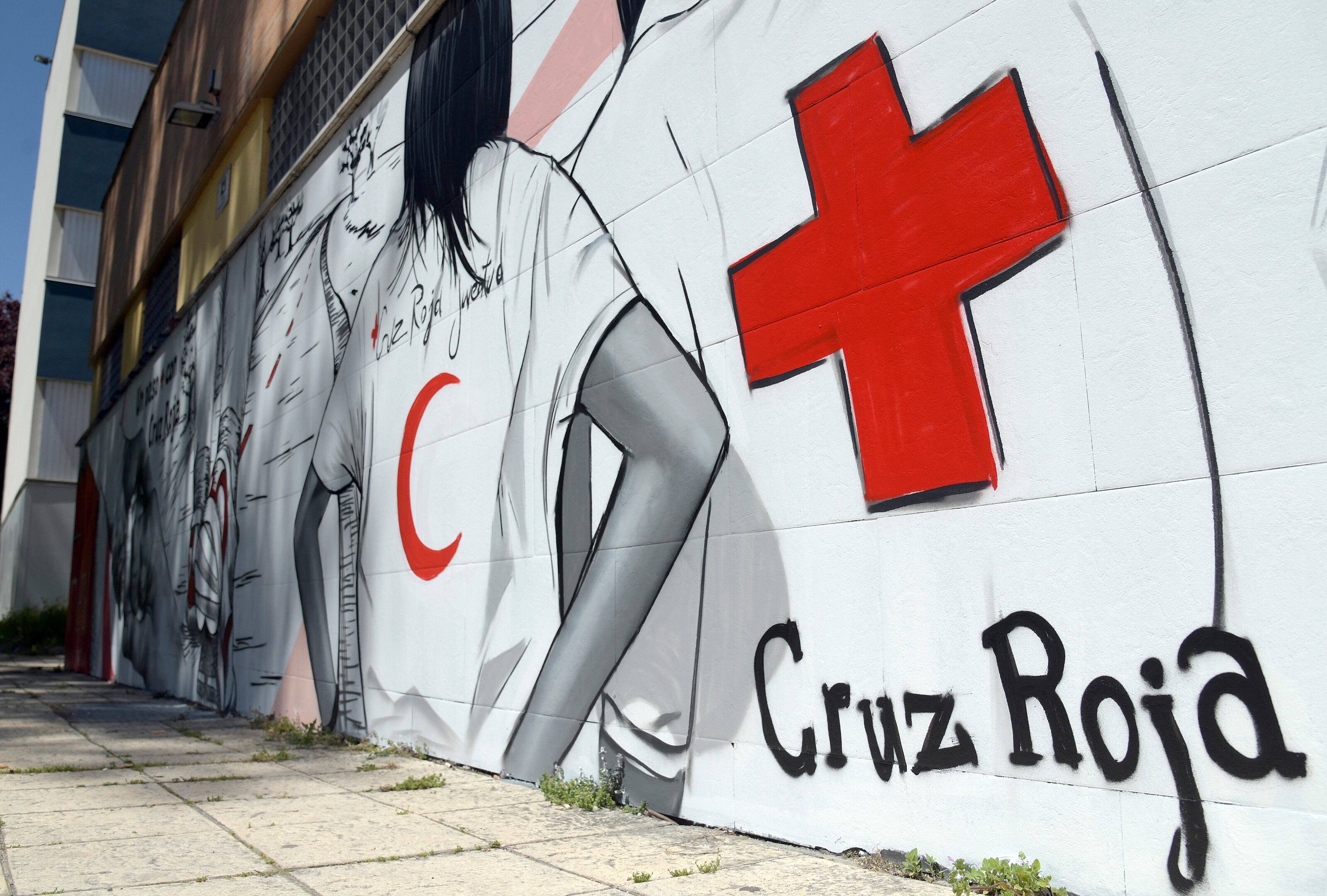 Mural de Cruz Roja en Burgos, imagen de archivo